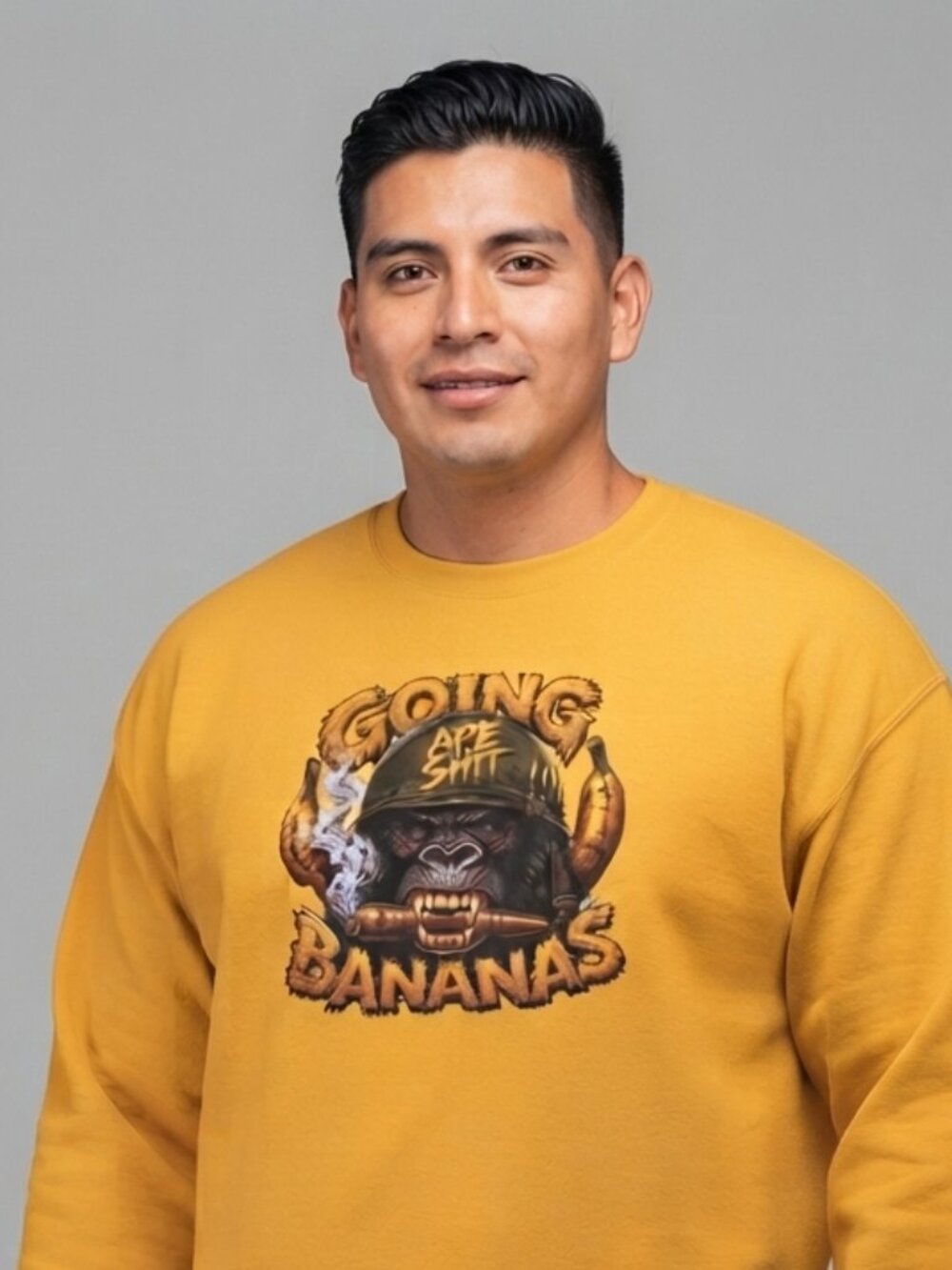 Going Bananas Gorilla Custom Design Crewneck Sweatshirt
